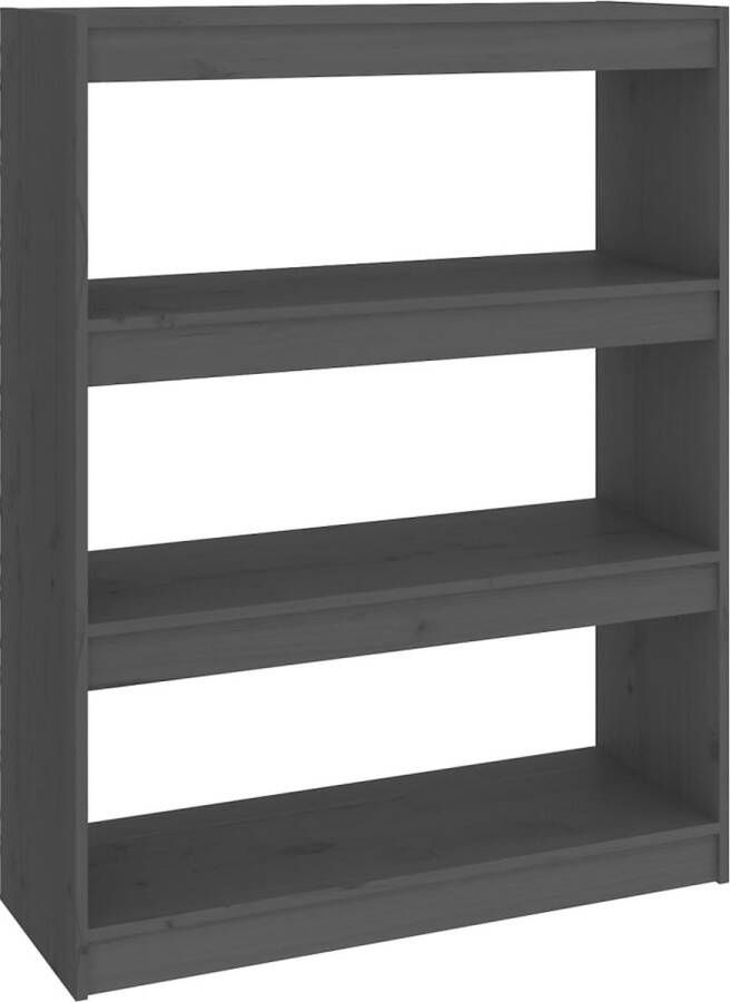 VidaXL -Boekenkast kamerscherm-80x30x103 5-cm-massief-grenenhout-grijs