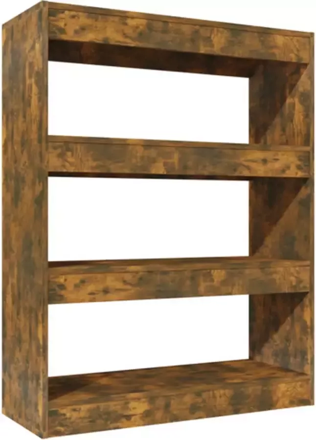 VIDAXL Boekenkast kamerscherm 80x30x103 cm bewerkt hout gerookt eiken - Foto 4