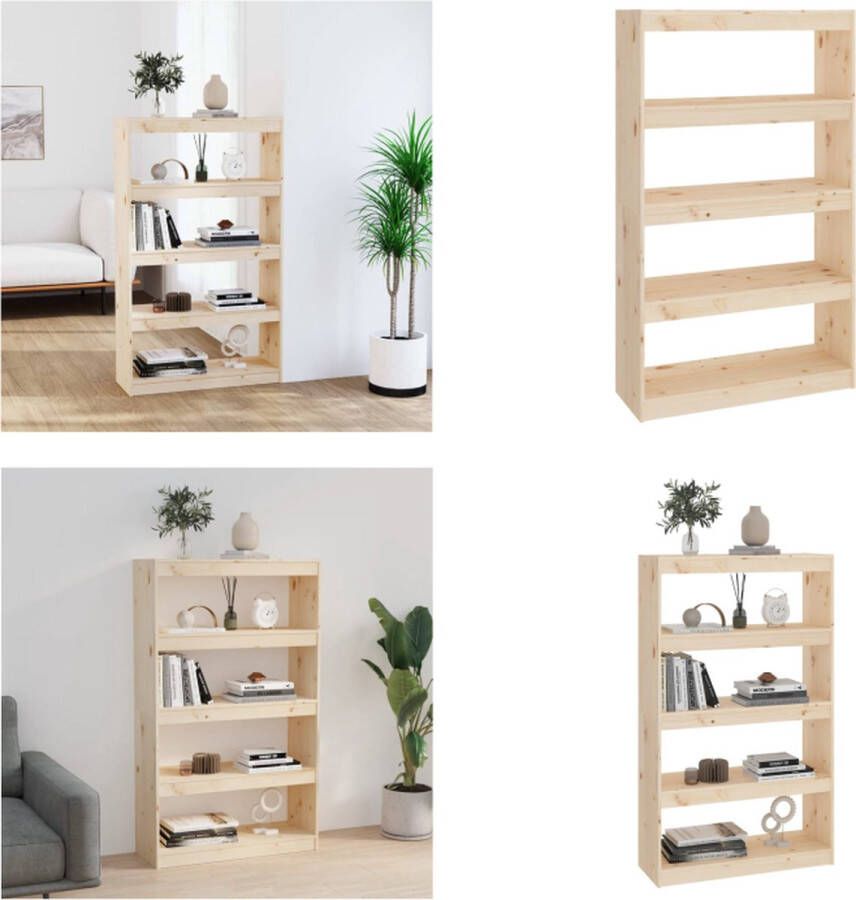 VidaXL Boekenkast kamerscherm 80x30x103-5 cm massief grenenhout Boekenkast Boekenkasten Boekenrek Boekenschap - Foto 2