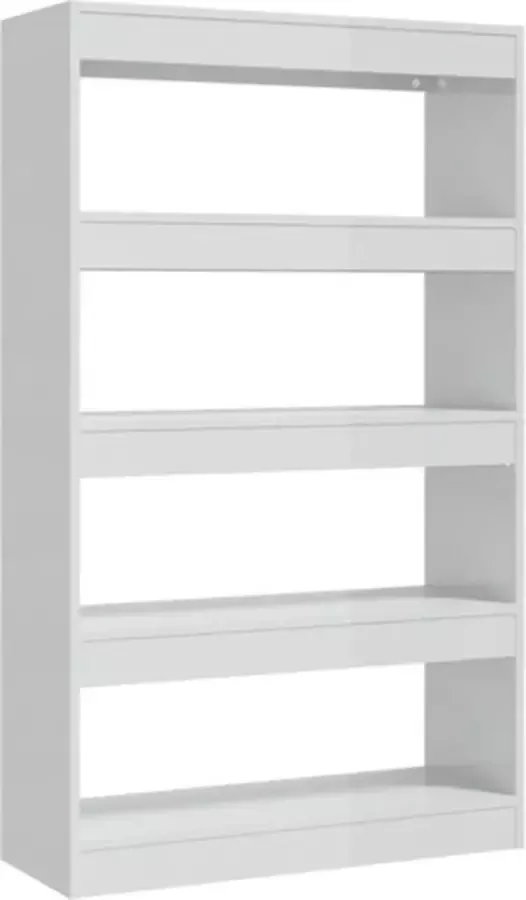 VidaXL -Boekenkast kamerscherm-80x30x135-cm-bewerkt-hout-hoogglans-wit - Foto 3