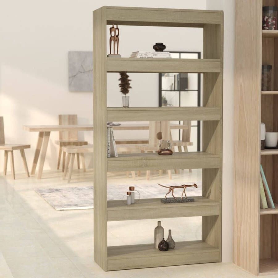 VidaXL -Boekenkast kamerscherm-80x30x166-cm-bewerkt-hout-sonoma-eiken
