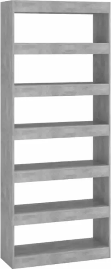 VidaXL -Boekenkast kamerscherm-80x30x198-cm-bewerkt-hout-betongrijs - Foto 4