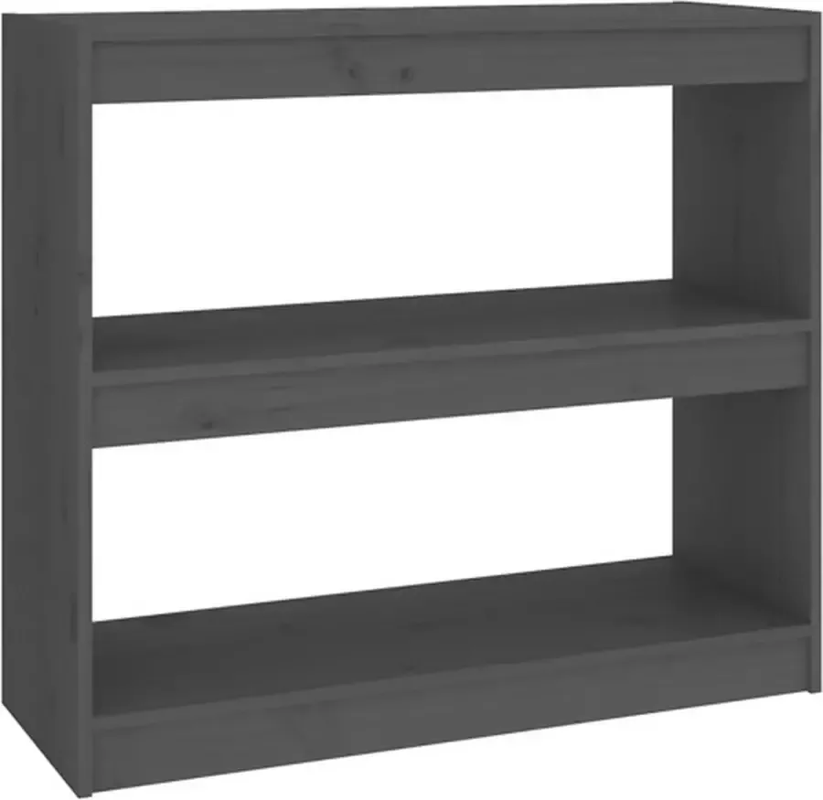 VidaXL Boekenkast kamerscherm 80x30x135 5 cm massief grenenhout grijs - Foto 5