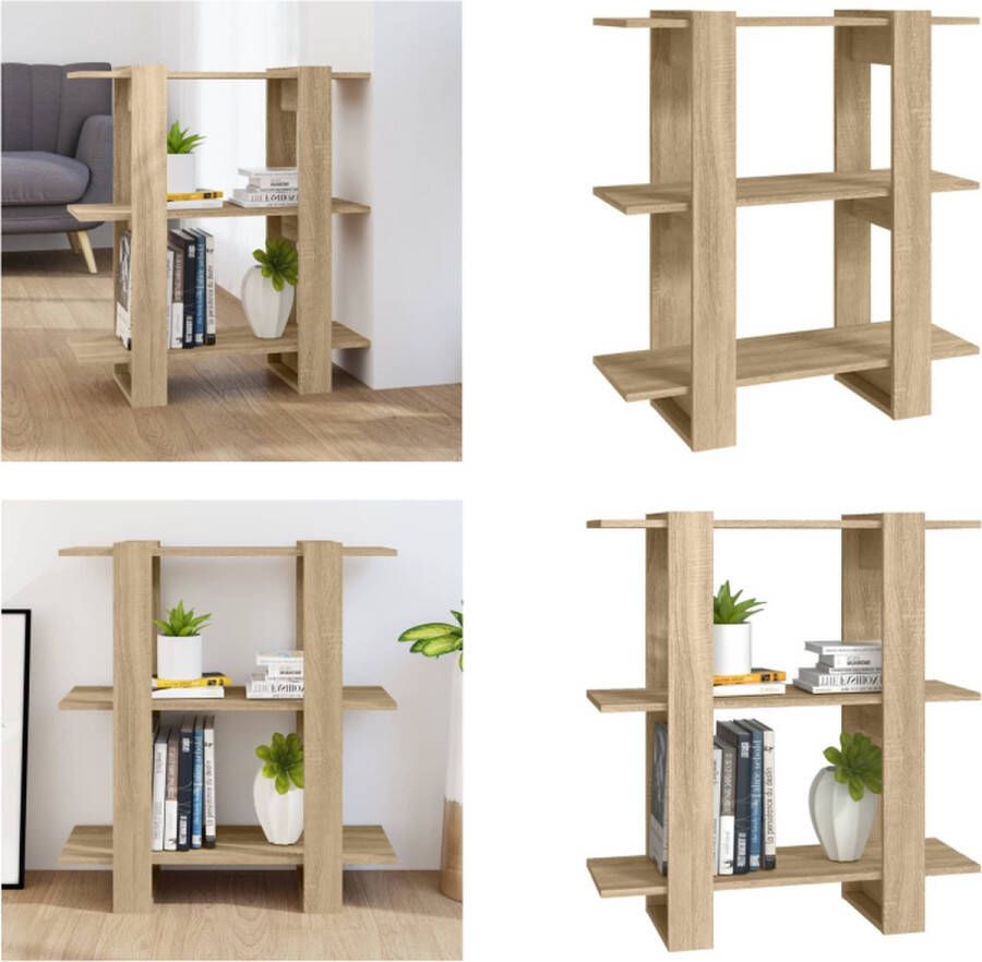 vidaXL Boekenkast kamerscherm 80x30x87 cm sonoma eikenkleurig Boekenkast Boekenkasten Opbergkast Boekenkast Sonoma Eiken