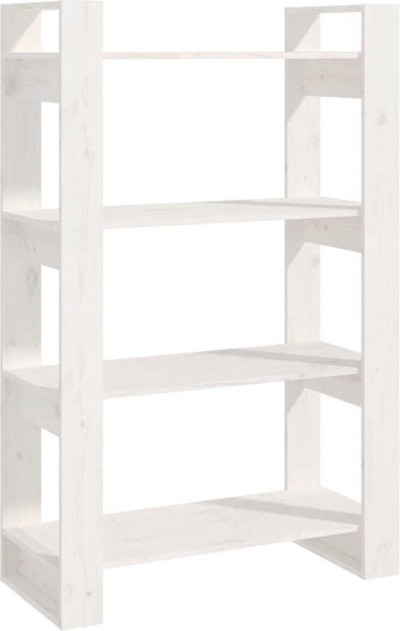 VidaXL Boekenkast Massief Grenenhout Wit 80x35x125 cm Boekenkast Kamer Scheidingswand Hout Kast Grenenhout Witte Boekenkast Vintage Boekenkast Design Boekenkast Living Room Furniture