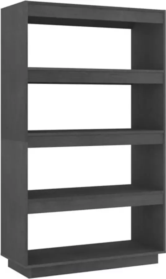 VidaXL -Boekenkast kamerscherm-80x35x135-cm-massief-grenenhout-grijs - Foto 4