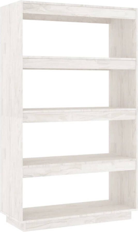 VidaXL Boekenkast Kamerscherm 80x35x135 cm Wit Boekenkast Boekenplank Houtmeubilair Grenenhouten Boekenkast Wit Boekenkast Kamerdivider Scheidingswand Opslagruimte
