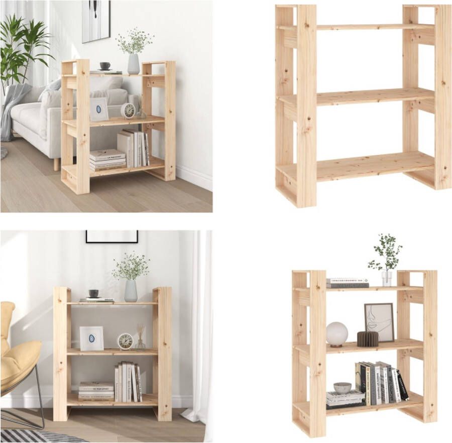VidaXL Boekenkast kamerscherm 80x35x91 cm massief grenenhout Boekenkast Boekenkasten Opbergkast Boekenrek