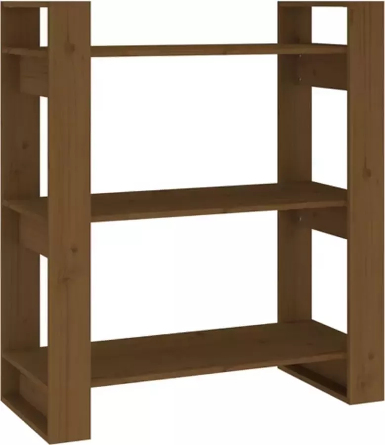 VidaXL -Boekenkast kamerscherm-80x35x91-cm-massief-hout-honingbruin - Foto 3