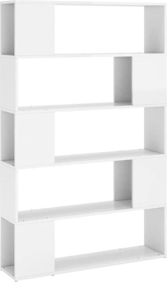 VidaXL Boekenkast Hoogglans Wit 100x24x155 cm Kamerverdeler Boekenkast Houten Kast Witte Kast Klassieke Boekenkast Hoge Boekenkast Opslagruimte Woonaccessoires