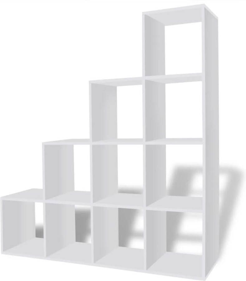VidaXL -Boekenkast presentatiemeubel-trapvormig-142-cm-wit - Foto 2