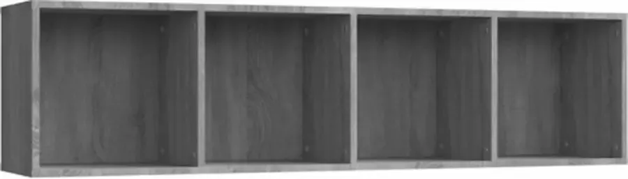 VIDAXL Boekenkast tv-meubel 143x30x36 cm bewerkt hout grijs sonoma - Foto 4