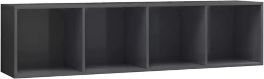 VIDAXL Boekenkast tv-meubel 143x30x36 cm hoogglans grijs - Foto 2