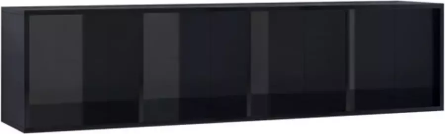 VIDAXL Boekenkast tv-meubel 143x30x36 cm hoogglans zwart - Foto 2