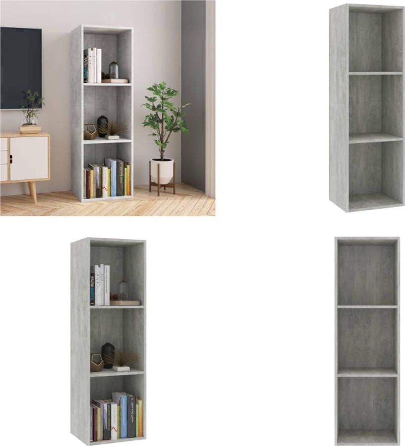 VidaXL Boekenkast tv-meubel 36x30x114 cm bewerkt hout betongrijs Boekenkast Boekenkasten Boekenschap Boekenschappen