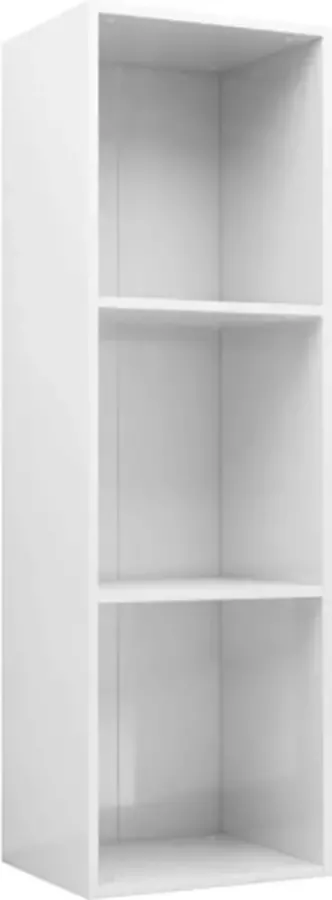 VidaXL -Boekenkast tv-meubel-36x30x114-cm-bewerkt-hout-hoogglans-wit - Foto 3