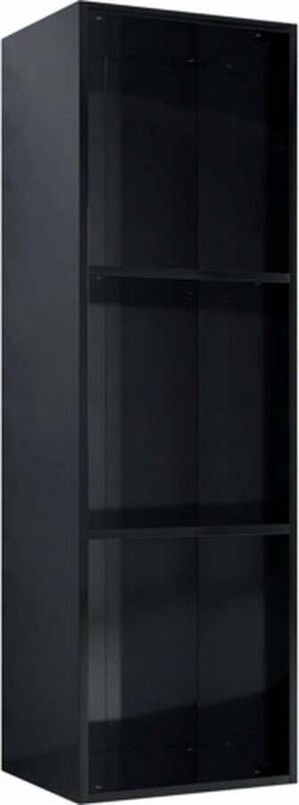VidaXL -Boekenkast tv-meubel-36x30x114-cm-bewerkt-hout-hoogglans-zwart - Foto 2