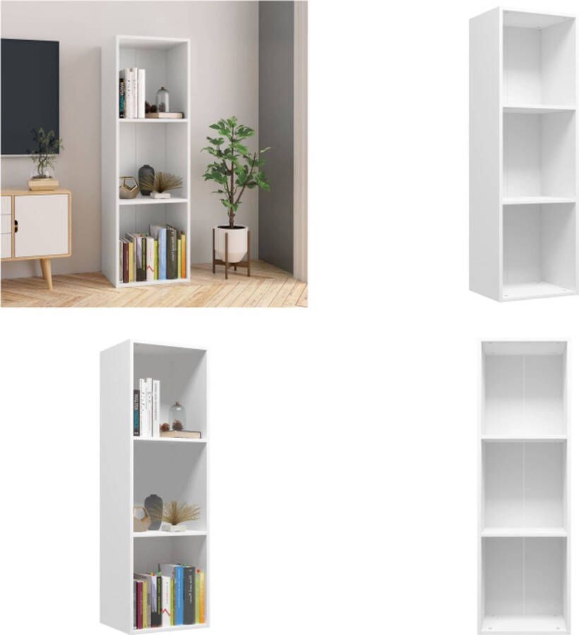 VidaXL Boekenkast tv-meubel 36x30x114 cm bewerkt hout wit Boekenkast Boekenkasten Boekenschap Boekenschappen