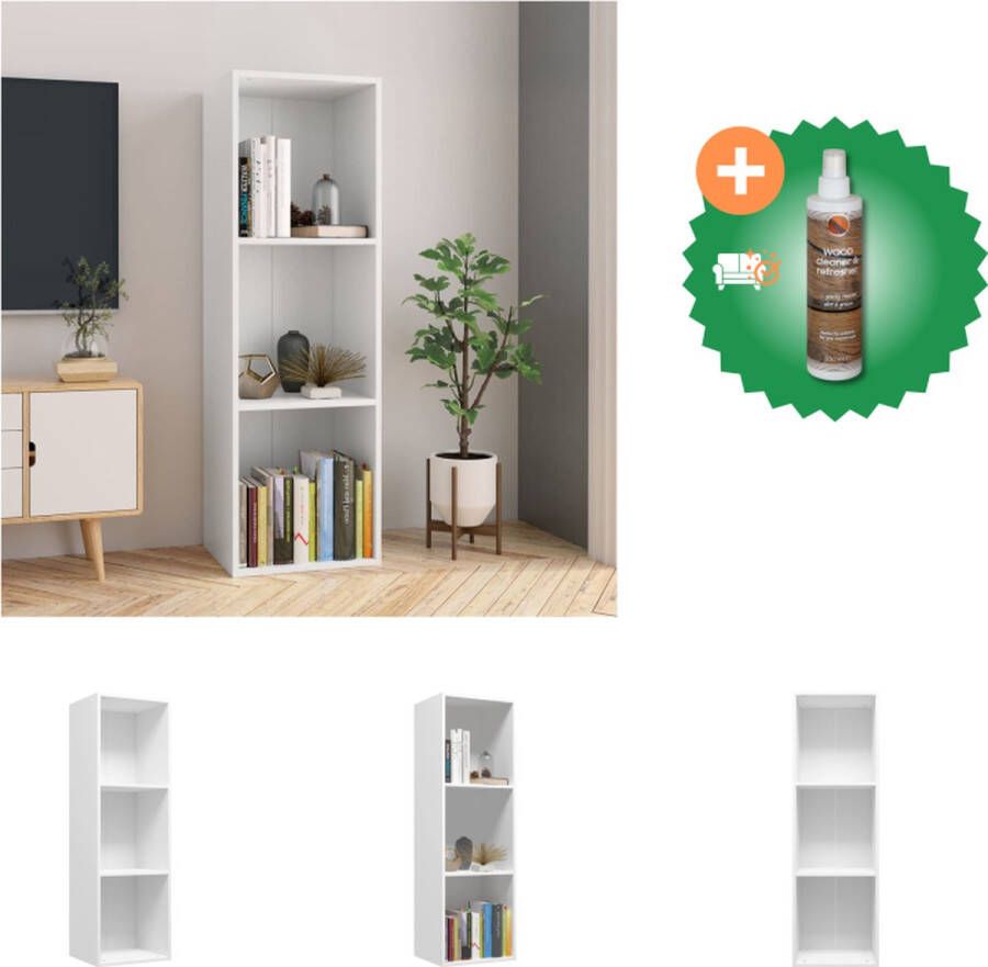 VidaXL Boekenkast tv-meubel 36x30x114 cm bewerkt hout wit Kast Inclusief Houtreiniger en verfrisser
