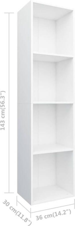 VidaXL -Boekenkast tv-meubel-36x30x143-cm-bewerkt-hout-wit - Foto 2
