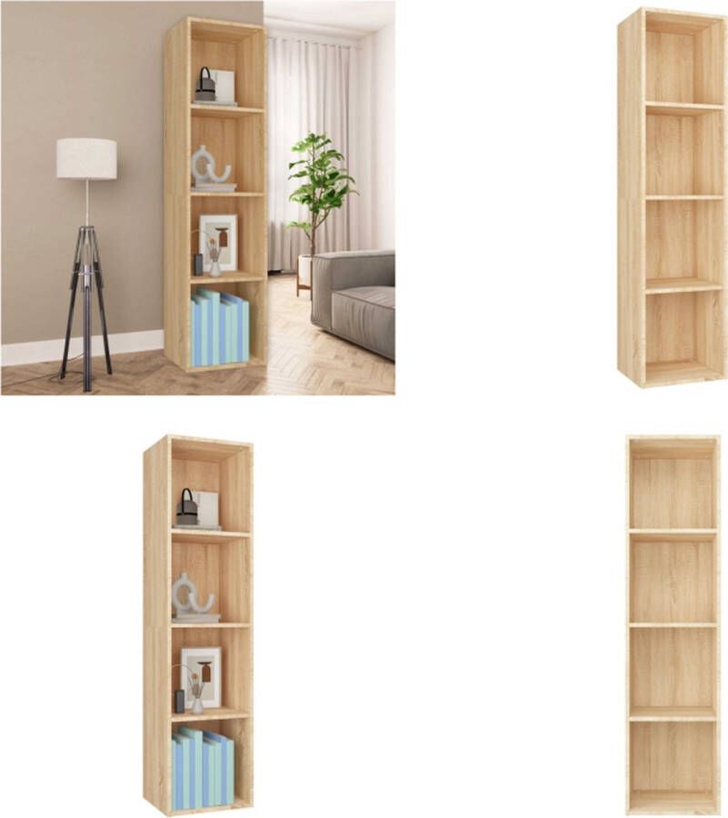 VidaXL Boekenkast tv-meubel 36x30x143cm bewerkt hout sonoma eikenkleur Boekenkast Boekenkasten Boekenschap Boekenschappen