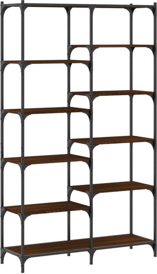 VidaXL -Boekenrek-100x32x170-cm-bewerkt-hout-en-ijzer-bruineikenkleurig - Foto 2