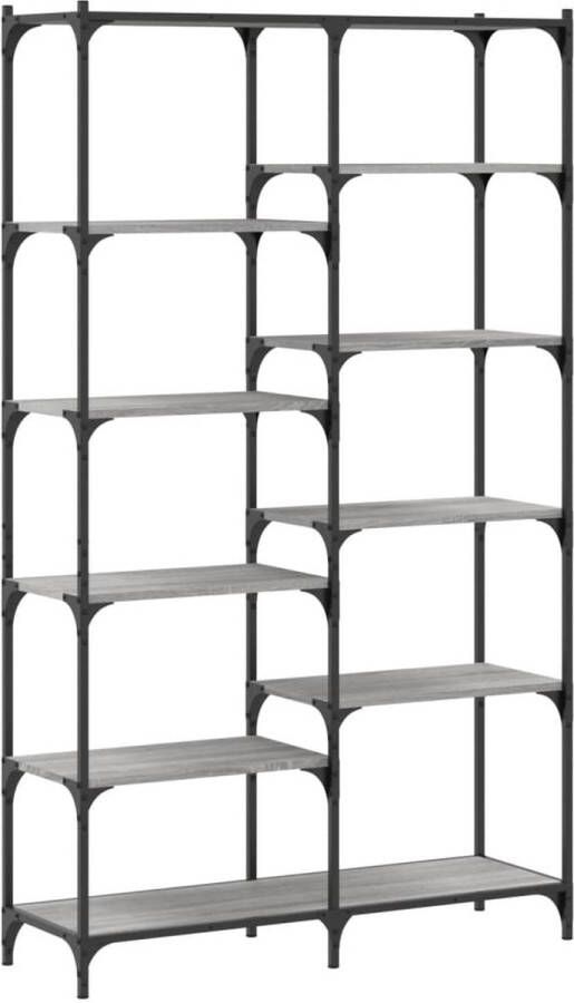 VidaXL -Boekenrek-100x32x170-cm-bewerkt-hout-en-ijzer-grijs-sonoma - Foto 2
