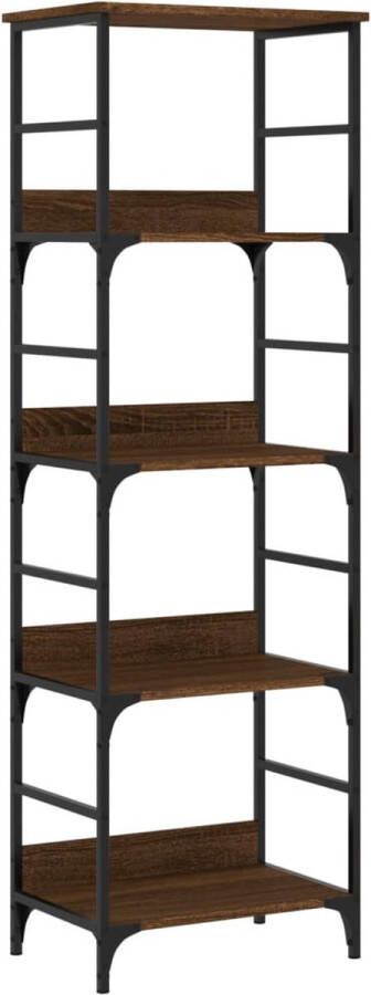 VidaXL Boekenrek Bruineiken 50x33x153 cm Boekenrek Industrieel Boekenrek Houten Boekenrek Bruin Boekenrek Boekenplank Opbergruimte Bibliotheek