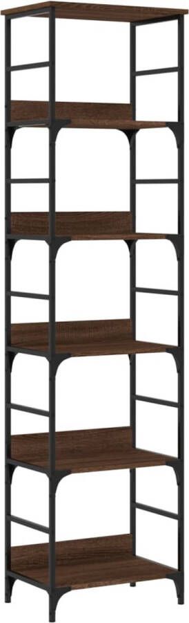 VidaXL Boekenrek 50x33x188 5 cm Bruin Eiken Hout Boekenrek Boekenkast Industrieel Interieur Houten Kast Opbergruimte
