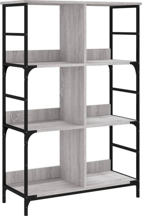 VidaXL Boekenrek Grijs Sonoma Eiken 78 5x33x117 5 cm Boekenrek Industrieel Meubilair Houten Boekenplank Grijze Boekenkast Bibliotheek Kast