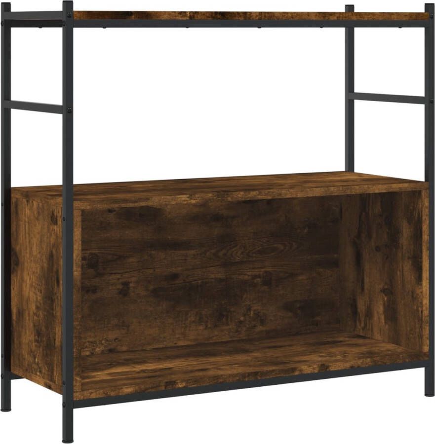 VidaXL Boekenrek Gerookt Eiken 80x30x78 5 cm Boekenrek Houten Boekenkast Industrieel Boekenrek Opbergruimte Bibliotheek Kast