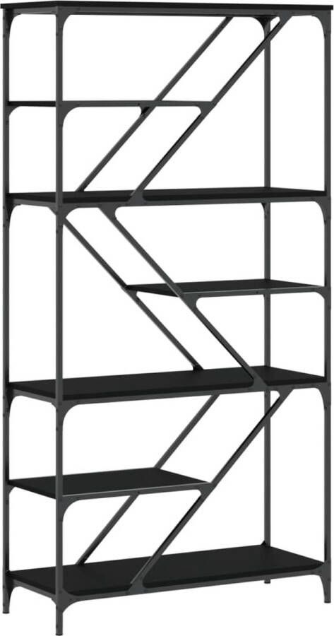 VidaXL -Boekenrek-91x36x176-cm-bewerkt-hout-en-staal-zwart - Foto 3