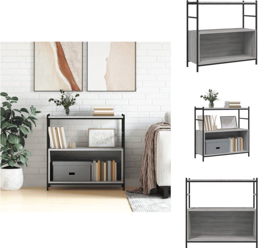 VidaXL Boekenrek Boekenrekken Boekenkast Opbergrek Boekenrek 80x30x78 5 cm bewerkt hout en ijzer grijs sonoma