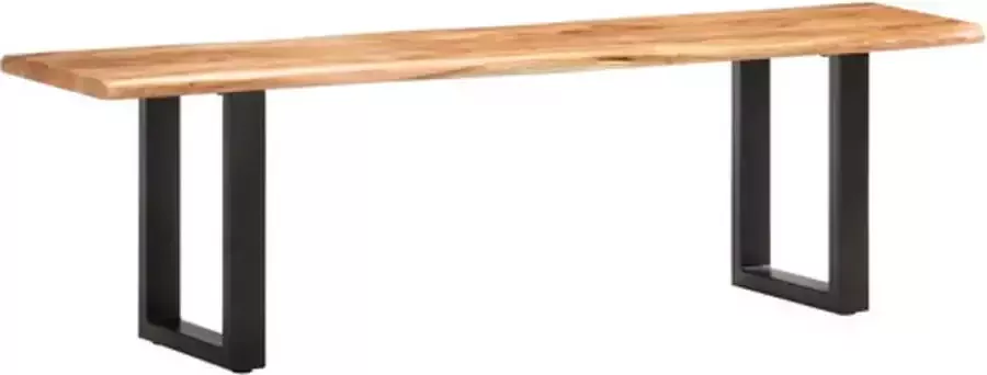 VidaXL Boomstambankje 160 cm massief acaciahout en staal
