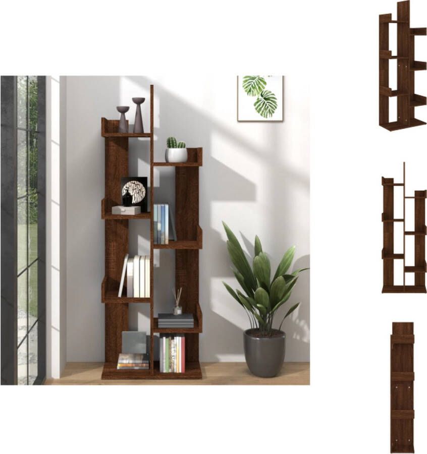 VidaXL Boekenkast Boekenkasten Boeken Kast Boekenkast 48x25-5x140 cm bewerkt hout bruineikenkleurig