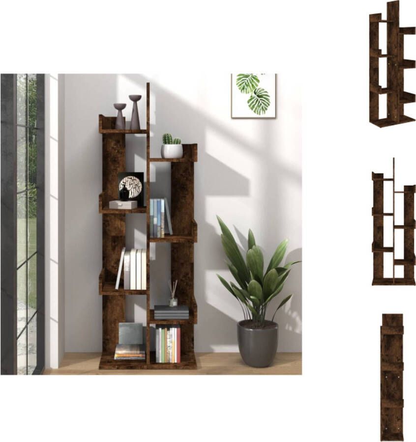 VidaXL Boekenkast Boekenkasten Boeken Kast Boekenkast 48x25 5x140 cm bewerkt hout gerookt eikenkleurig