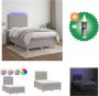 VidaXL Boxspring Lichtgrijs 203 x 120 x 118 128 cm Met verstelbaar hoofdbord en kleurrijke LED-verlichting Pocketvering matras Huidvriendelijk topmatras Inclusief montagehandleiding USB-aansluiting Bed Inclusief Reiniger - Thumbnail 15