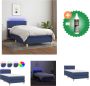 VidaXL Boxspring LED 203 x 80 x 78 88 cm Blauw stof Hoofdbord verstelbaar Pocketvering matras Huidvriendelijk topmatras Bed Inclusief Reiniger - Thumbnail 4