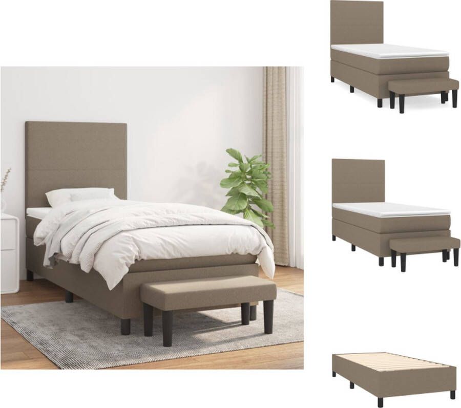 VidaXL Boxspring Bed Comfort Bed 203 x 83 x 118 128 cm Taupe Bed