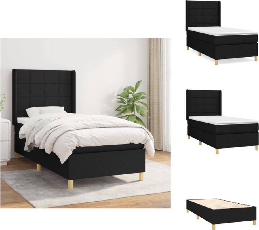 VidaXL Boxspring Bed Comfort Bed 203 x 83 x 118 128 cm Zwart Bed