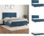 VidaXL Boxspring Bed Donkerblauw 203 x 160 x 118 128 cm Zacht fluweel Bed - Thumbnail 1