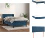 VidaXL Boxspring bed fluweel donkerblauw 193x93x78 88cm pocketvering matras middelharde ondersteuning huidvriendelijk topmatras Bed - Thumbnail 1