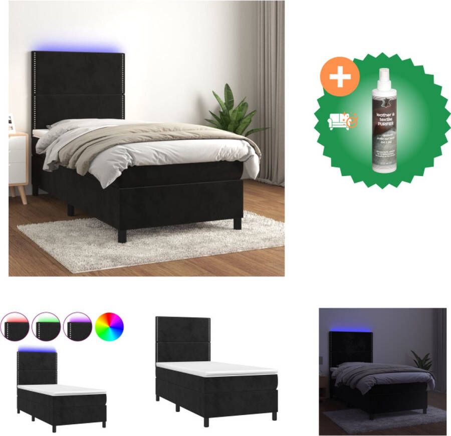 VidaXL Boxspringframe stof lichtgrijs 100x200 cm Boxspringframe Boxspringframes Bed Ledikant