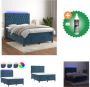 VidaXL Boxspring Bed Fluweel Pocketvering LED 140x200 cm Bed Inclusief Reiniger - Thumbnail 1