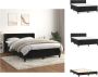 VidaXL Boxspring Bed Fluwelen zwart bedframe Pocketvering matras Huidvriendelijk topmatras 193x147x78 88 cm Bed - Thumbnail 1