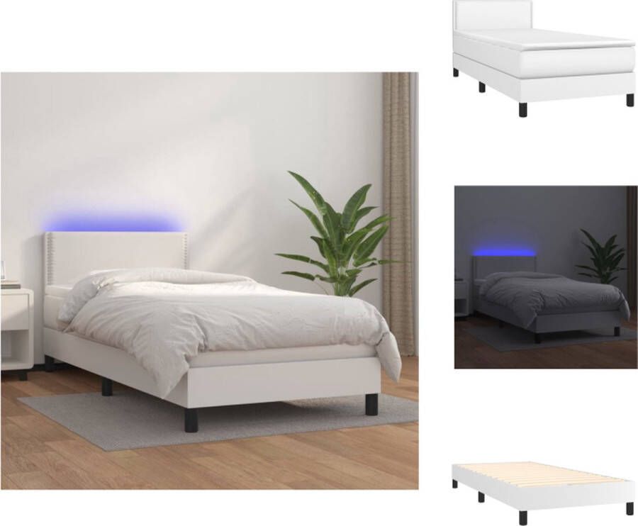 VidaXL Boxspring bed Kunstleer 193x90x78 88 cm LED Bed