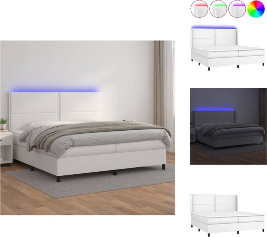 VidaXL Boxspring Bed Kunstleer 203x203 cm LED Pocketvering Bed - Foto 1