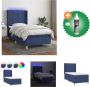 VidaXL Boxspring Blue Pocketvering Matras 90x200 Hoog Hoofdbord LED Bed Inclusief Reiniger - Thumbnail 3