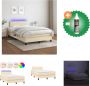 VidaXL Bed LED 120x200 cm Crème Stof Hoogte verstelbaar hoofdbord Pocketvering matras Huidvriendelijk topmatras Kleurrijke LED-verlichting Bed Inclusief Reiniger - Thumbnail 6
