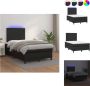 VidaXL Boxspring Bed LED Verlichting Kunstleer Pocketvering 120x200 cm Bed - Thumbnail 1